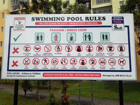 aturan penggunaan kolam renang